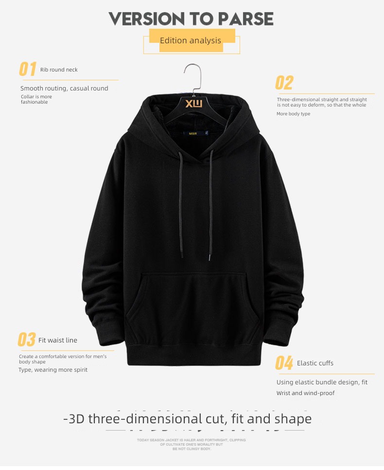 pure cotton Autumn and winter Hooded Fattening easy customized Sweater