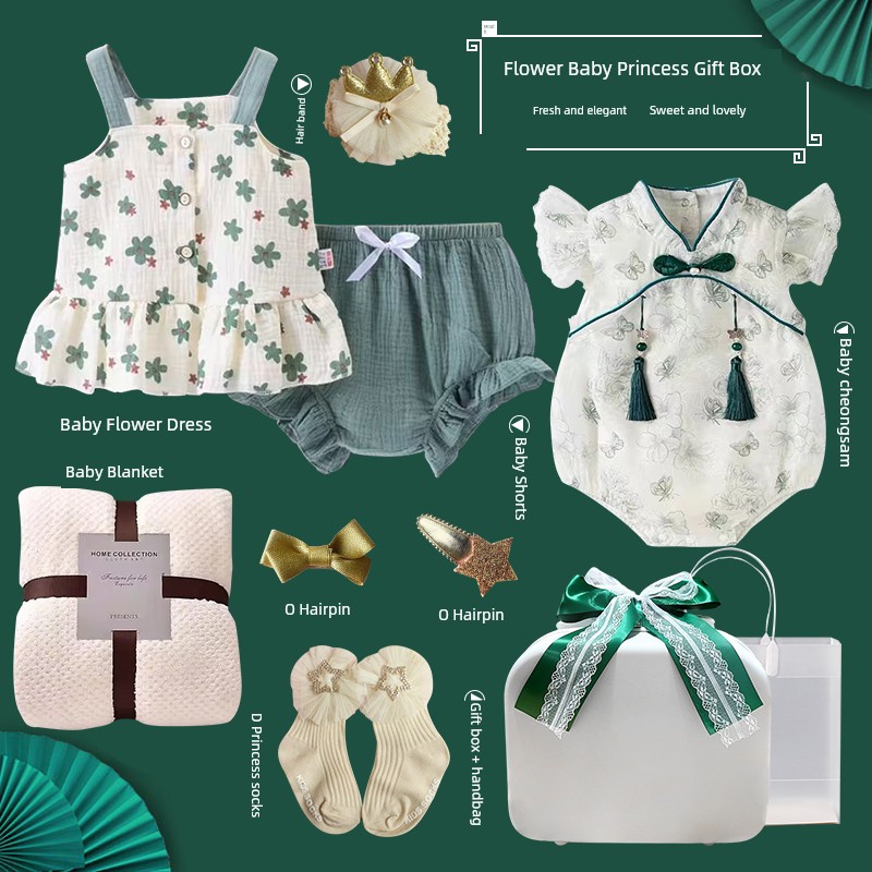 National Style Baby Girl Fresh Green Newborn Cheongsam — 15