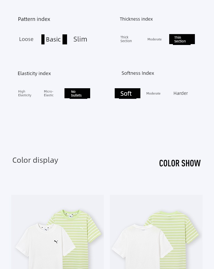 [Channel 2-Piece Set] Puma Children's Clothing 26 Kidsren's Short-Sleeved T-Shirt Fresh and Fashionable Pure Color Stripesd Sports T-Shirt — 32