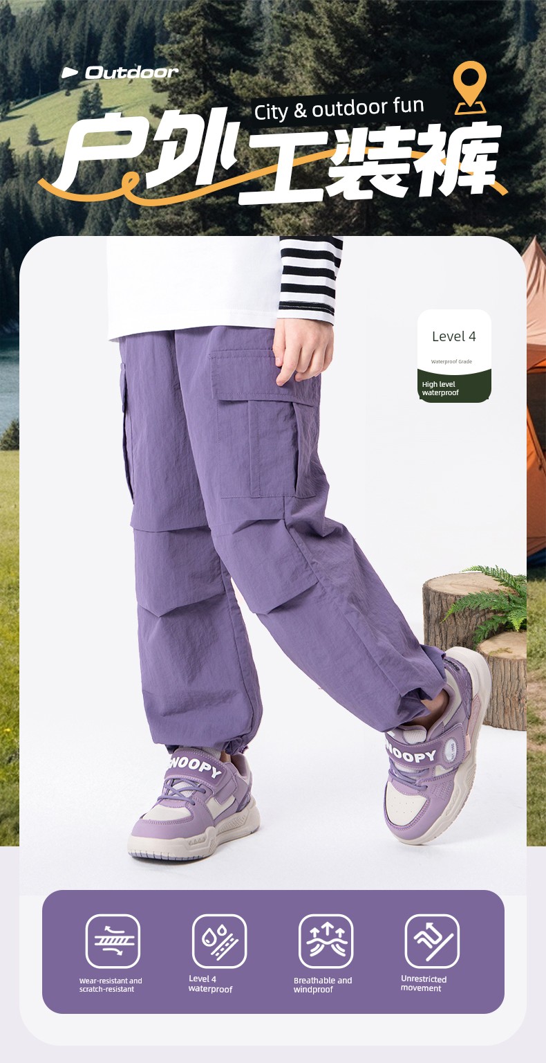 Sports Jeanswest Girls' Pants 2026 New Style Outdoor Workwear Pants Children's Long Pants Spring and Autumn Thin Style for Big Girls — 5