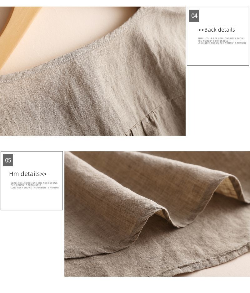 Label cutting Cattle goods major suit three quarter sleeve Cotton and hemp easy shirt