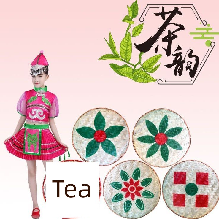 Tea-Picking Props, Bamboo Woven Baskets, Kindergarten Ethnic Minority Dance Group Dance "Stepping on Tea" Props, Bamboo Weaving Products