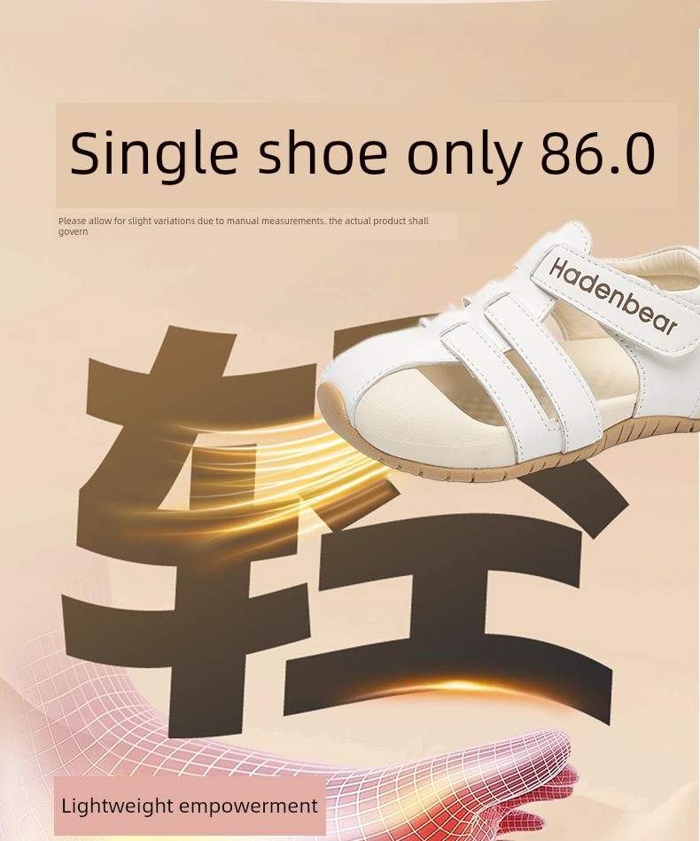 Harden Bear Children's Shoes Closed-Toe Sandals for Boys 2026 Summer New Soft-Soled Sports Beach Shoes for Girls Fashionable — 12