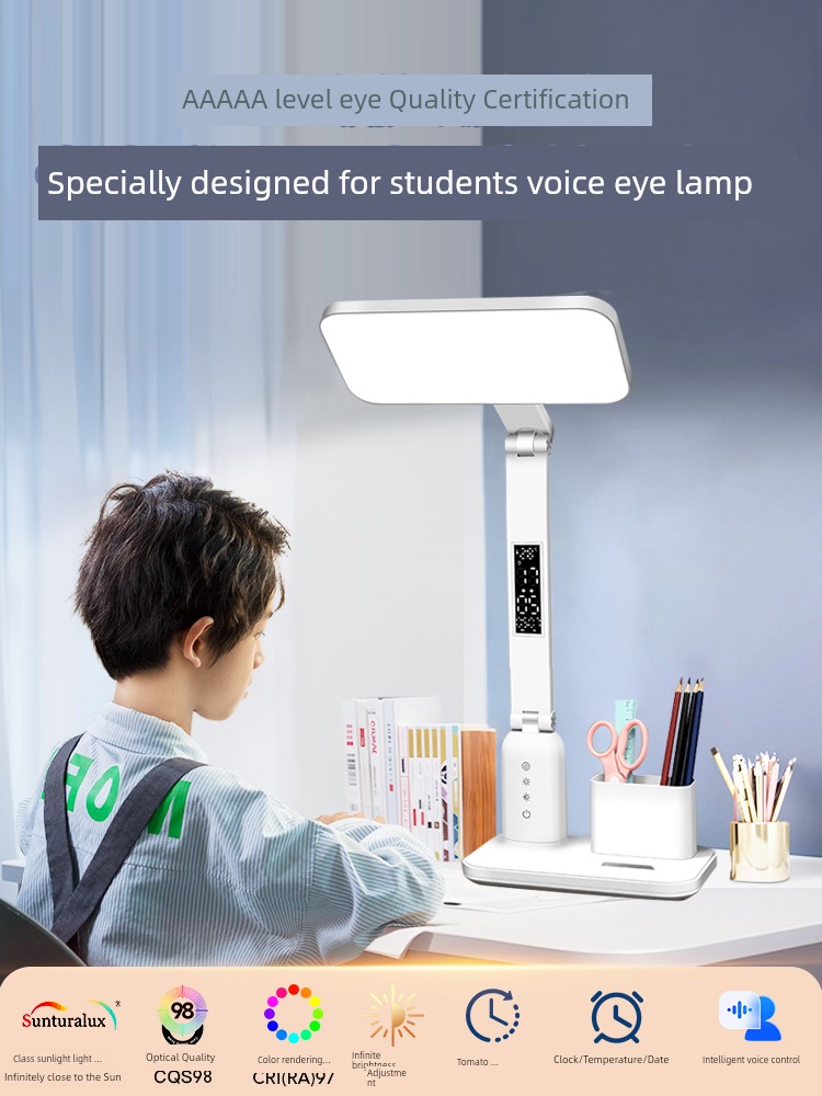 Intelligent Voice Myopia Prevention For Home Shadowless Bedside Table Lamp