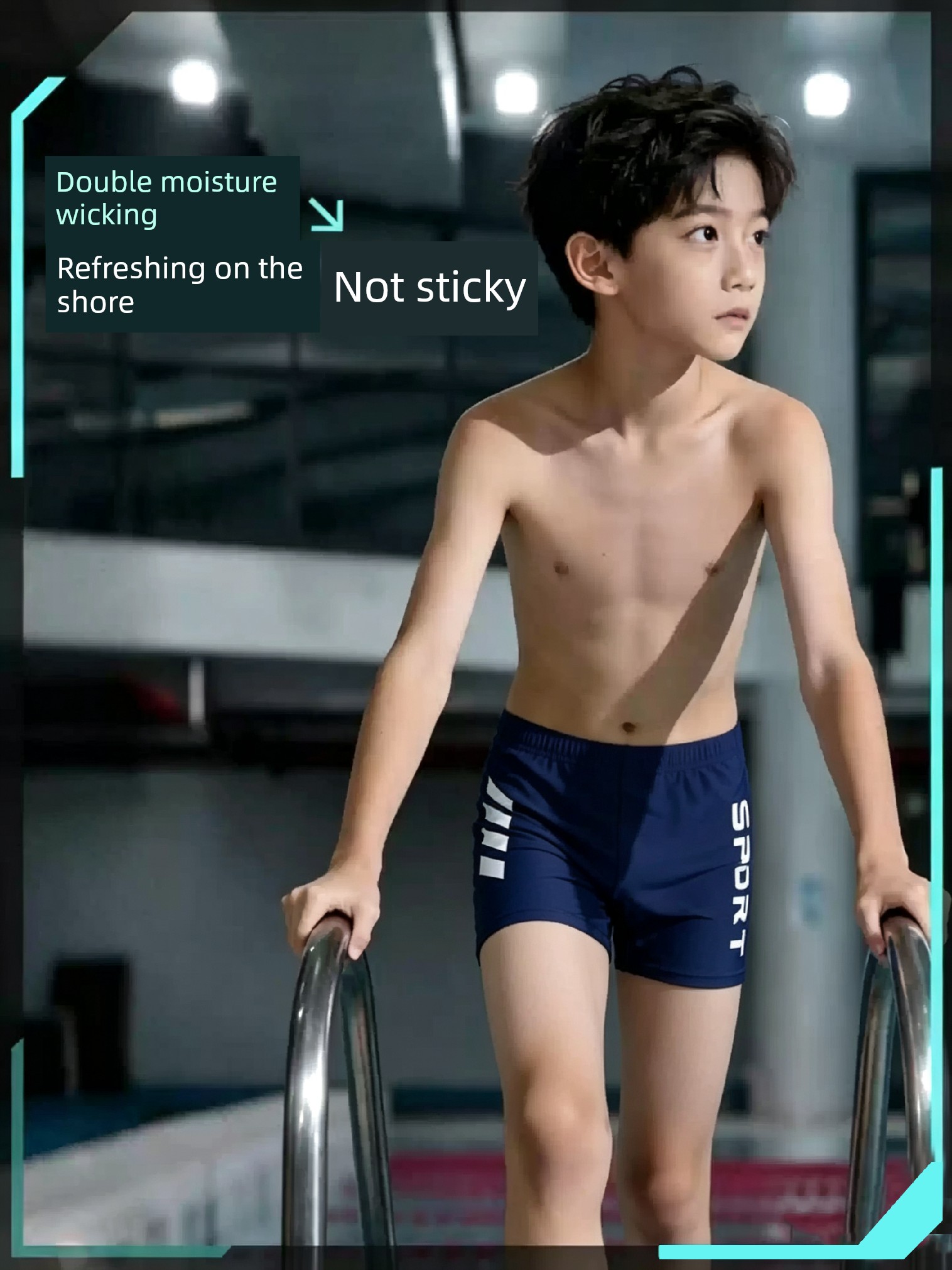 Children's Swimming Trunks 2026 New Model Boys' High-Elastic Quick-Dry Professional Training Swimwear for Older Children and Students, Boxer Shorts — 3