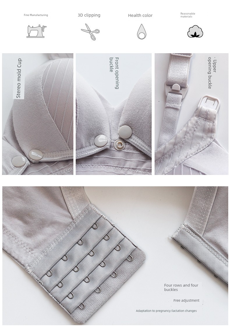 Breastfeeding Intimates Pregnant Women Push up Bras Push-up Postpartum Feeding Pure Cotton Exclusive for Pregnancy Bra Autumn and Winter Thin — 17