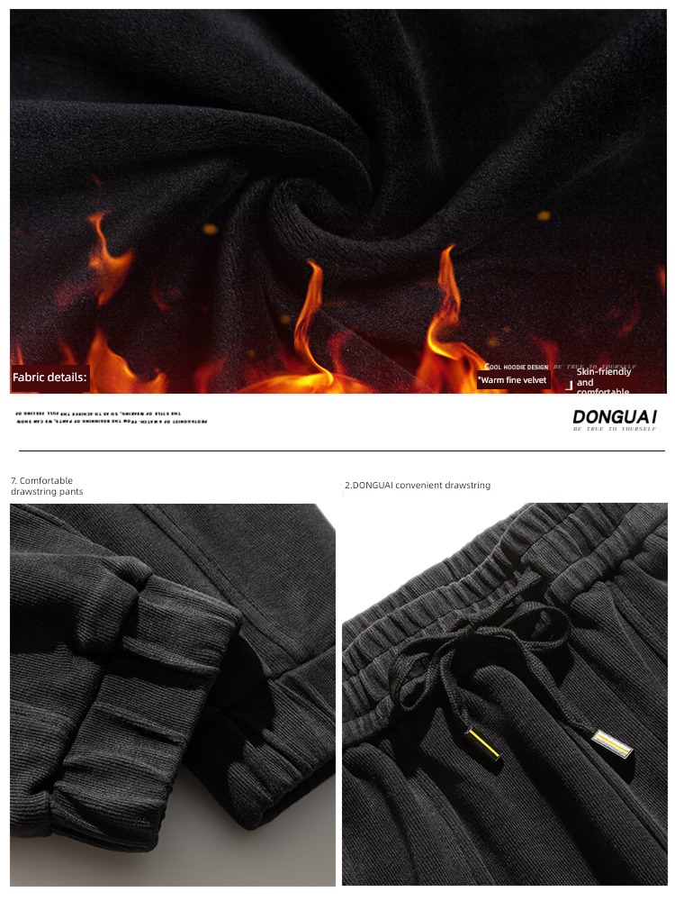 easy Big size winter Plush thickening leisure time trousers