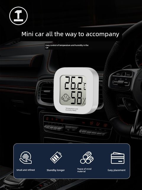 Green forest car thermometer car thermometer car interior display high-precision electronic mini temperature meter