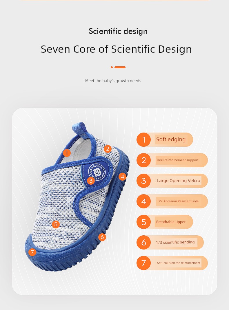 Baby Kindergarten Indoor Shoes Kids Entrance Shoes Soft Bottom Boys and Girls Home Floor Shoes Mesh Spring and Autumn — 4