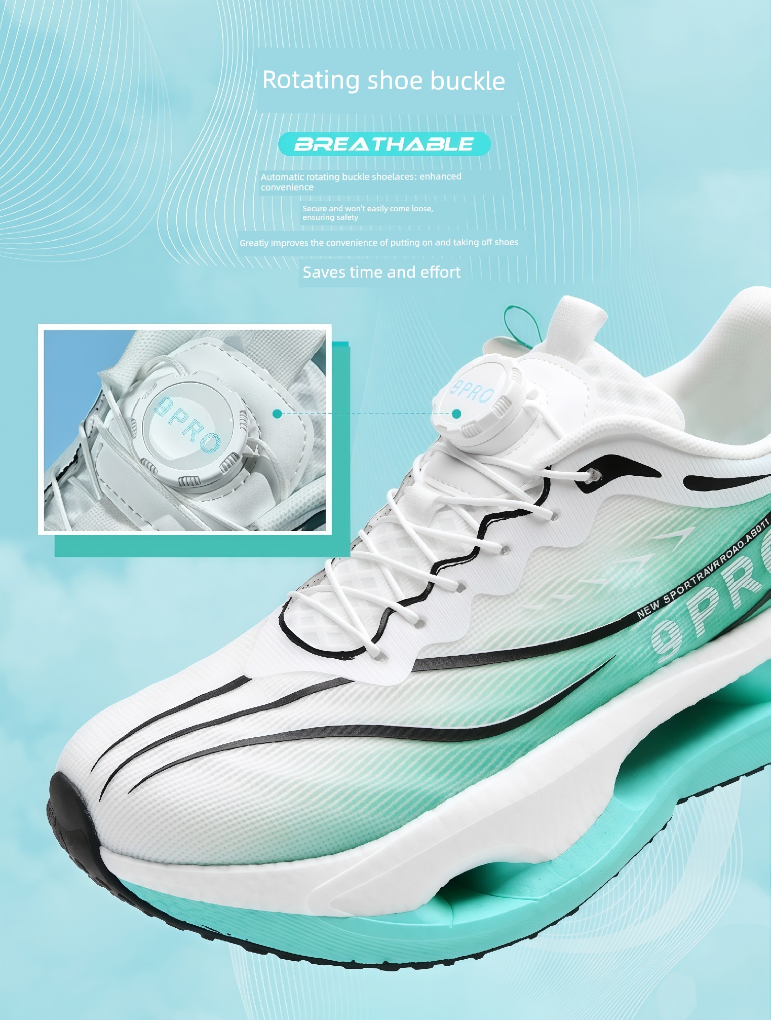 Red Rabbit 9 Pro Children's Shock-Absorbing Sports Shoes, New Autumn Model, Student-Specific Running Shoes, Button Running Shoes for Older Boys — 5