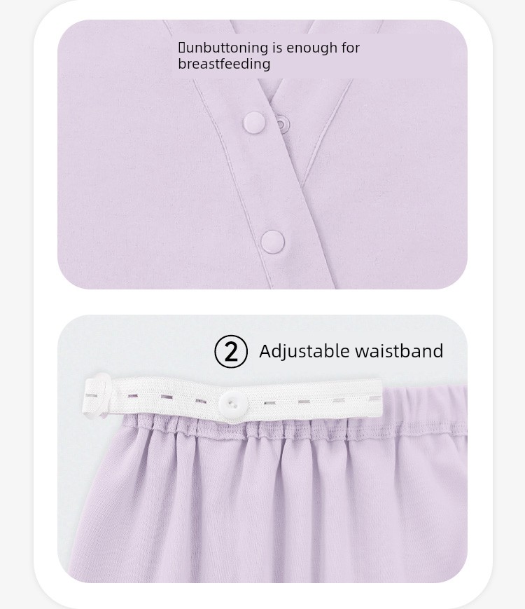 Postpartum Clothing, Pure Cotton Maternity Pajamas, Sweat-Absorbent Nursing Wear for Postpartum Women, Summer Thin Style Maternity Autumn and Winter Home — 10