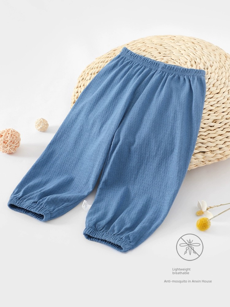 Children's Anti-Mosquito Pants Summer Pure Cotton Pants Baby Thin Casual Pants Men and Women Baby Summer Wear Ankle Banded Pants Bloomers — 2