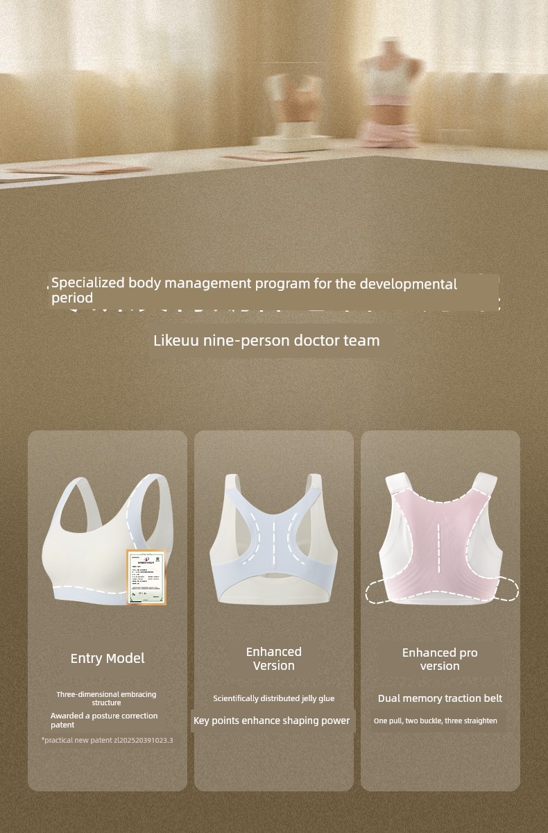 Likeuu Girls' Underwear, Puberty Vest, Student Girl Bra, Youth Hunchback Correction Device — 8