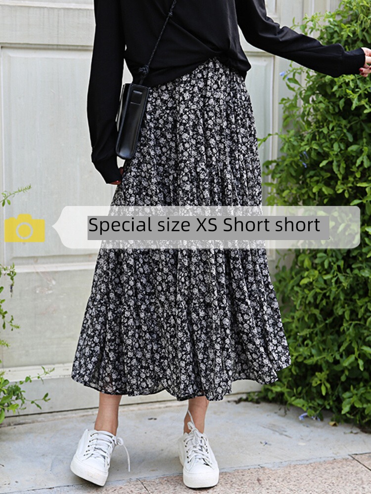 spring clothes Versatile Medium and long term x XS code Broken flower skirt
