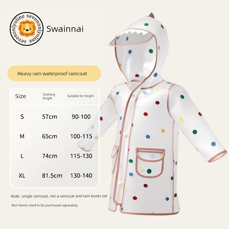 Star Little Shark Children's Raincoat and Rain Shoe Set for Boys and Girls, Waterproof Cartoon Rain Boots, Non-Slip Water Shoes — 1