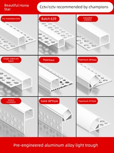 Linear Light Aluminum Channel Surface-Mounted Linear Light Embedded Light Channel Double-Layer Ceiling Linear Light Stri