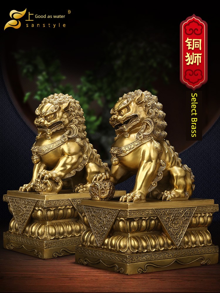 銅獅子擺件 中式工藝禮品 適用於日常送禮