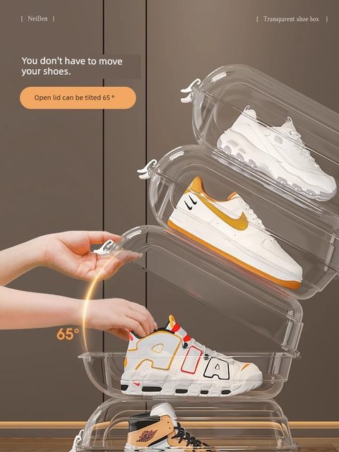Naipeng transparent shoe box storage box plastic boots shoe box shoe cabinet storage shoe rack storage tool space saving