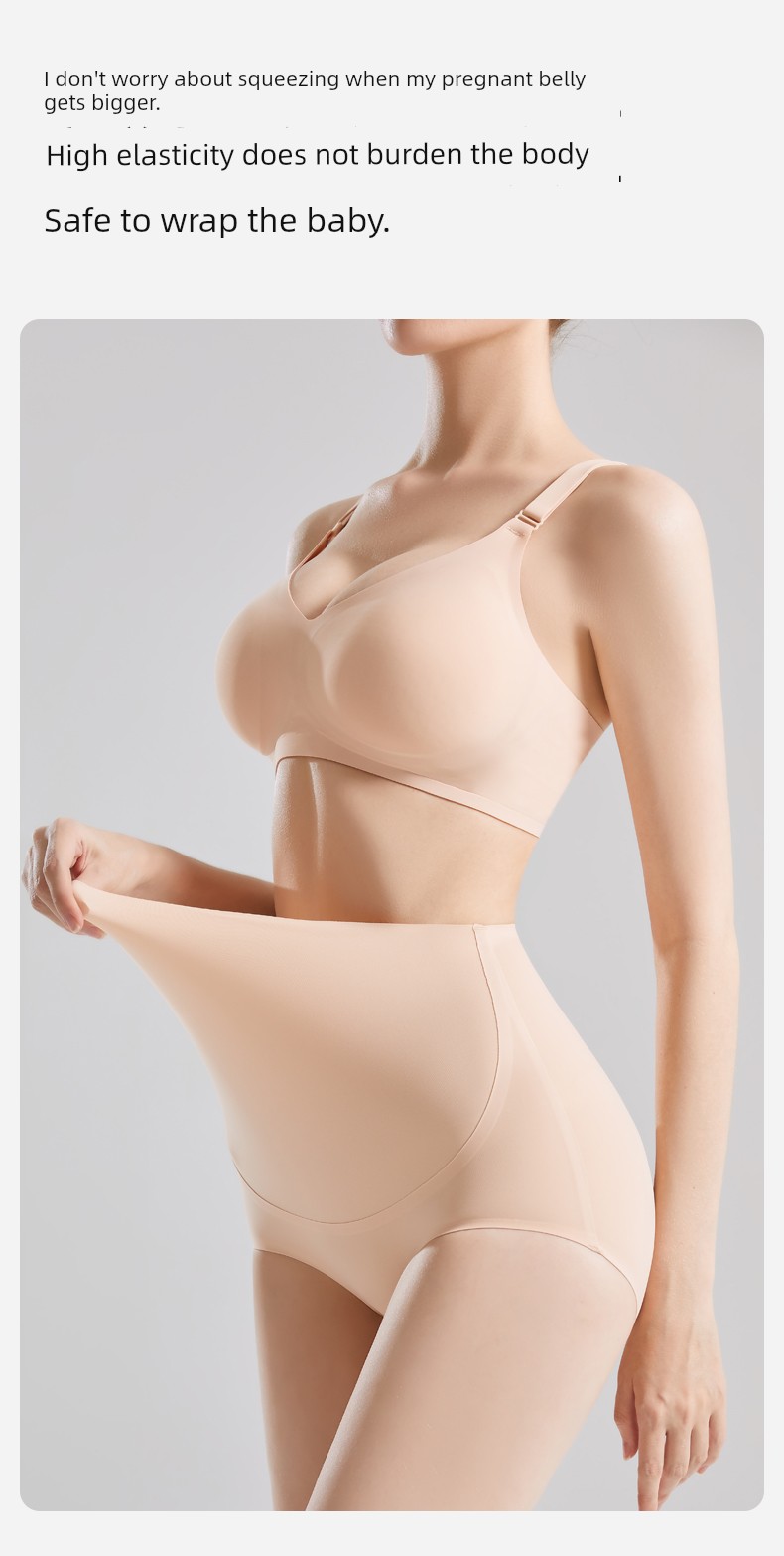 Mother with Pregnant Women's Underpants High Waist Seamless Belly Support for Early and Late Pregnancy Special Non-Pure All Cotton Plus Size Summer Thin — 5