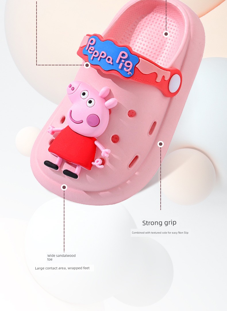 Peppa Pig Official Cartoon Slippers for Children Summer 2026 Home Bath Non-Slip Baby Outdoor Soft Sole Clogs — 4
