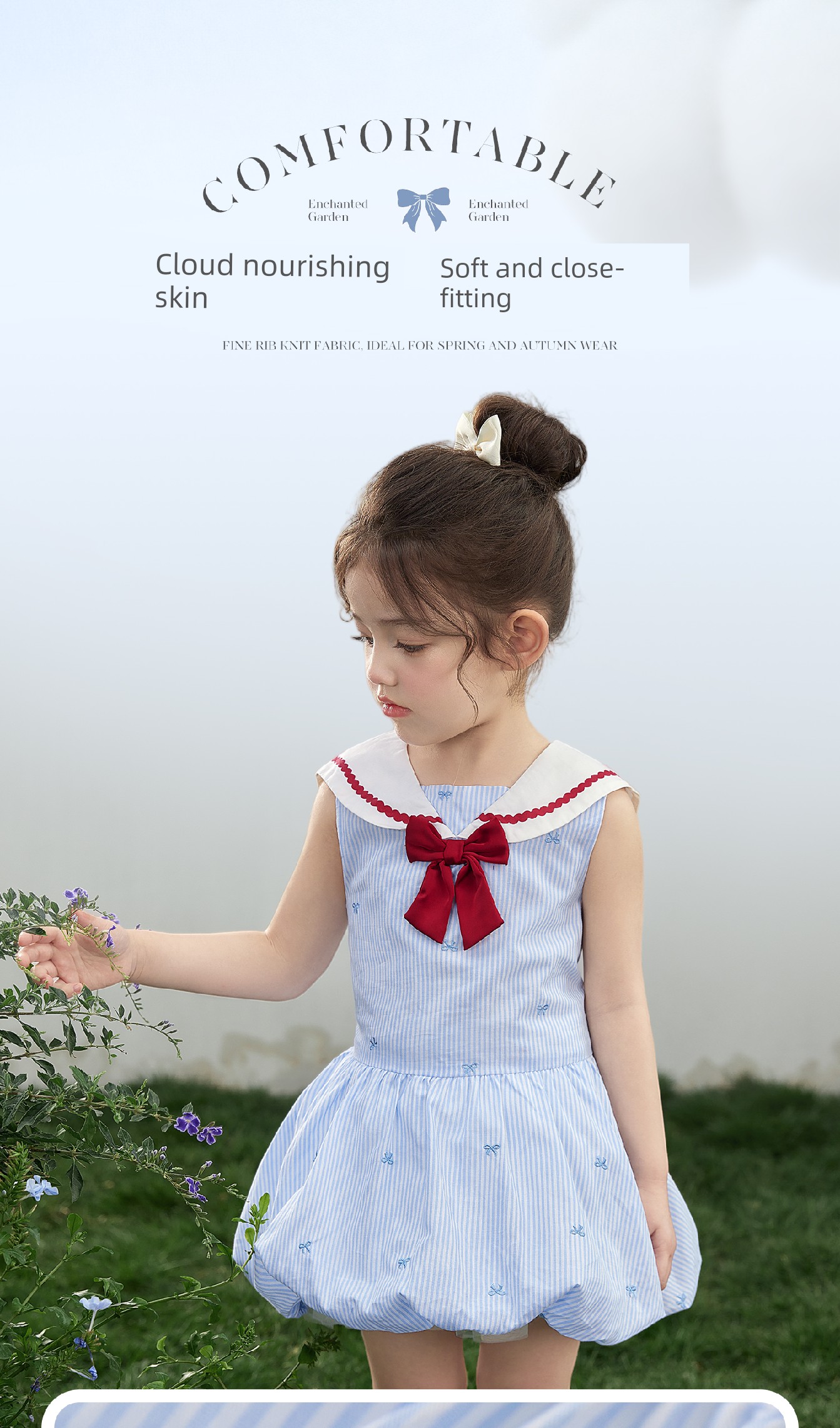 Jellybaby Girls' Dress Pure Cotton Summer Princess Dress New Style Kidsren's Preppy Style Baby Girl Summer Dress — 9