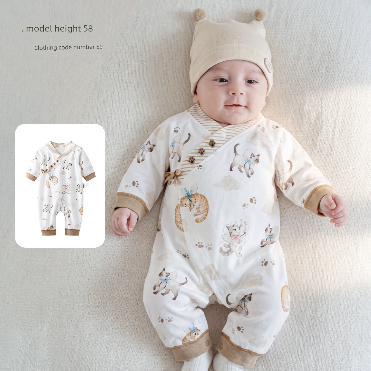 [Lin Shenshi Saw Lu] Aqpa AIPA Newborn Baby Clothes Jumpsuit Romper Pure Cotton Spring & Fall Baby Going out Clothes — 2