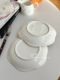 Export single minimalist high-end feel ins lace pure white ceramic tableware restaurant household dish plate