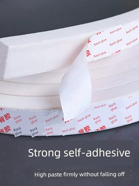 Self-adhesive silicone strip silicone foam strip high temperature adhesive back seal strip waterproof sponge strip anti-collision foam square strip