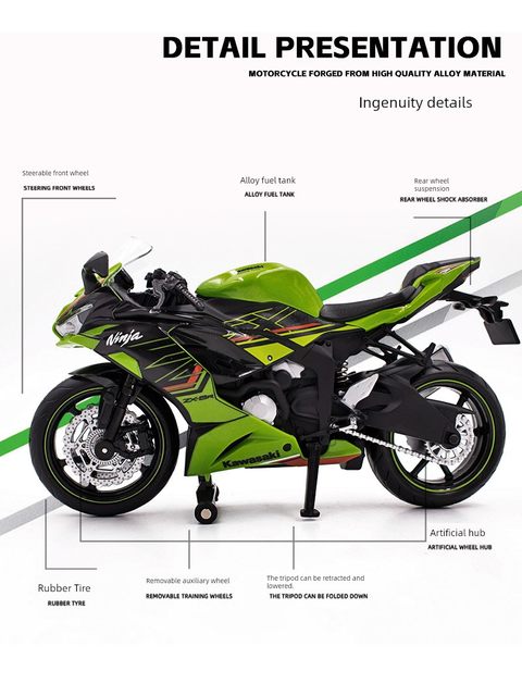 Genuine 1/12 Kawasaki NinjaZX-6R motorcycle model simulation alloy motorcycle figure collection ornaments