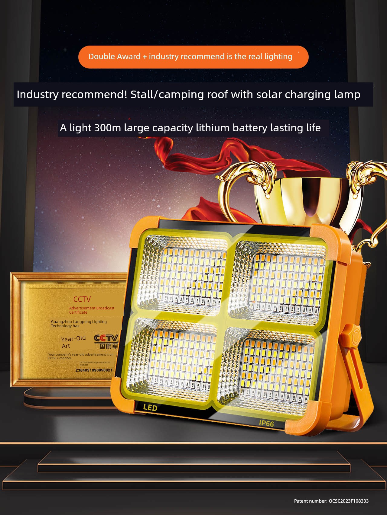 Led Stall Power Failure Emergency Satchel Solar Light