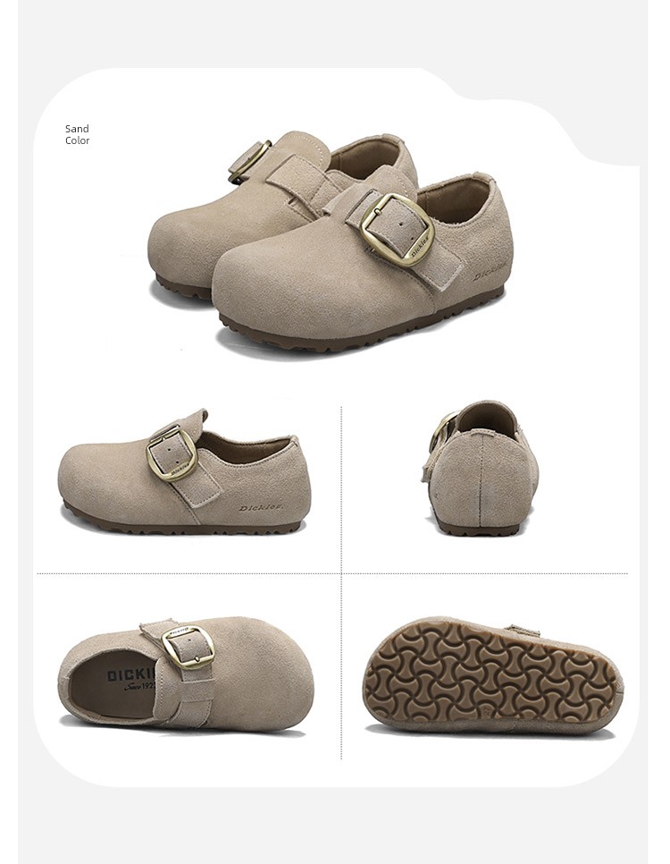 Dickies Parent-Child Birkenstock Shoes, New Autumn Suede Slip-On Soft-Soled Casual Shoes for Children and Older Kids — 24