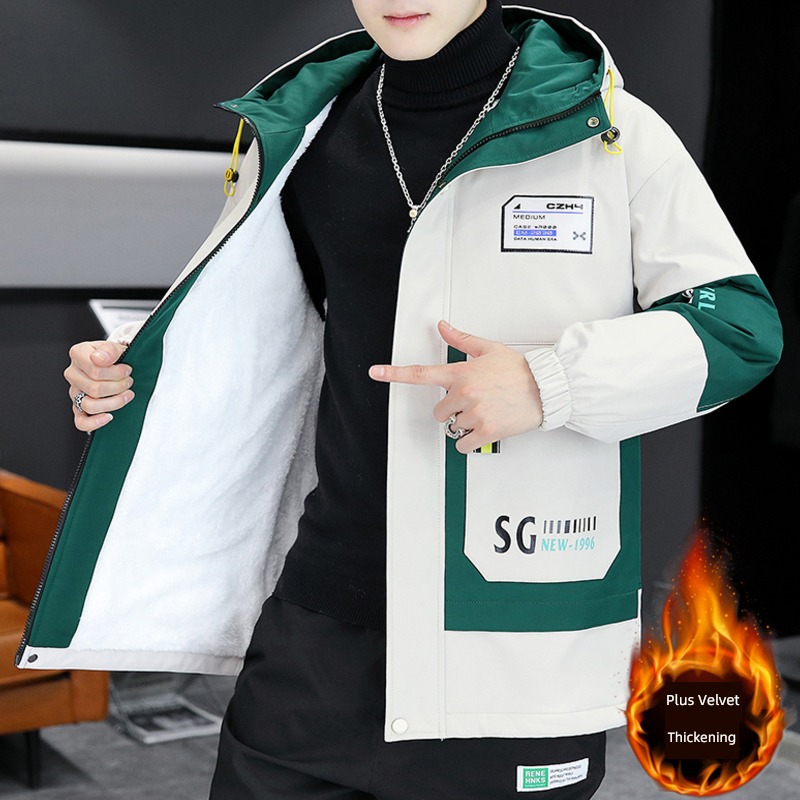 tide winter Plush thickening junior high school student Autumn clothes loose coat