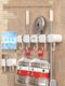Wall-mounted mop clip rack rust-proof and hole-free toilet bathroom balcony snap-fixed broom storage rack