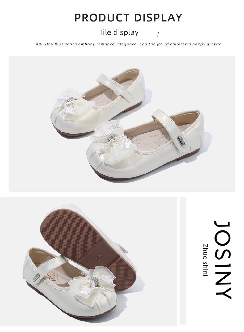 Zhuoshini Girls' Princess Shoes, Kidsren's Shoes, New Spring & Fall Leather Shoes, Little Girls' Silver Flats, Soft Soles with Skirts — 13