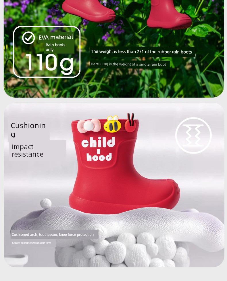 Children's Rain Boots for Girls 2026 New Model Baby Rain Boots for Girls 2 Years Old Special for Kids Going to School Waterproof Non-Slip Water Shoes — 10