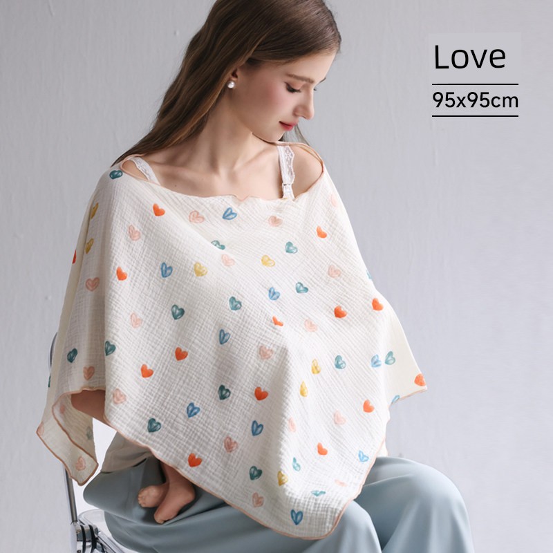 Nursing Cover Cloth Pure Cotton Nursing Towel out Cover Feeding Artifact Fashion Tape Extra Large Confinement Shawl Covering Clothing — 1