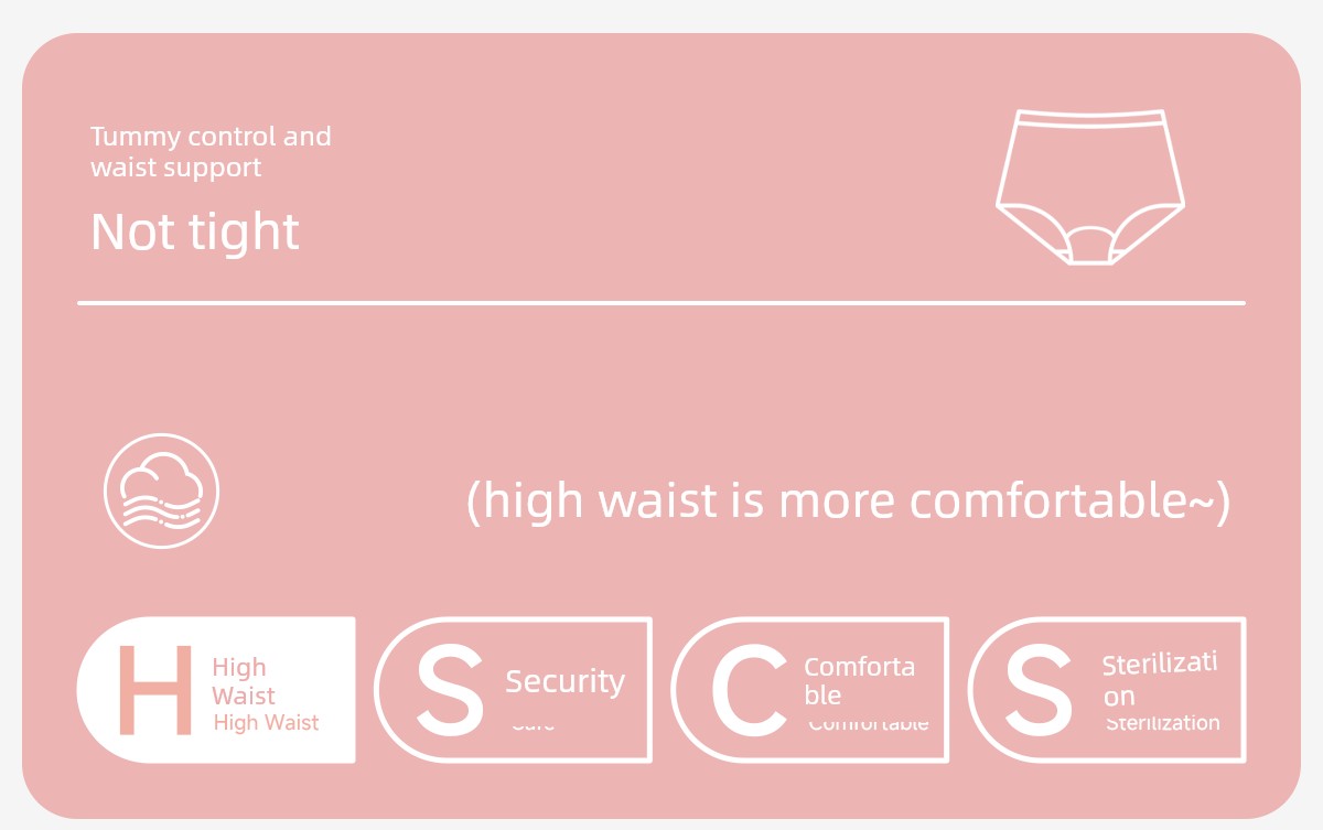 High-Waisted Disposable Underwear for Women, Pure Cotton Crotch, Sterile, Individually Packaged, Travel Style, Large Size, 100kg Daily Disposable Shorts — 2