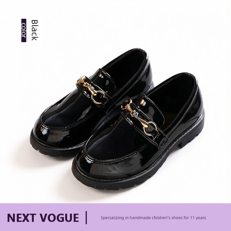 Boys' Black Leather Shoes, British Style, Casual and Stylish, Comfortable for Men, Great for Summer, Very Attractive, Student Shoes, 2026 New Model — 2