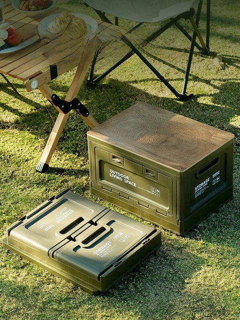 Camping outdoor picnic large capacity car trunk storage box foldable side door multi-function storage box