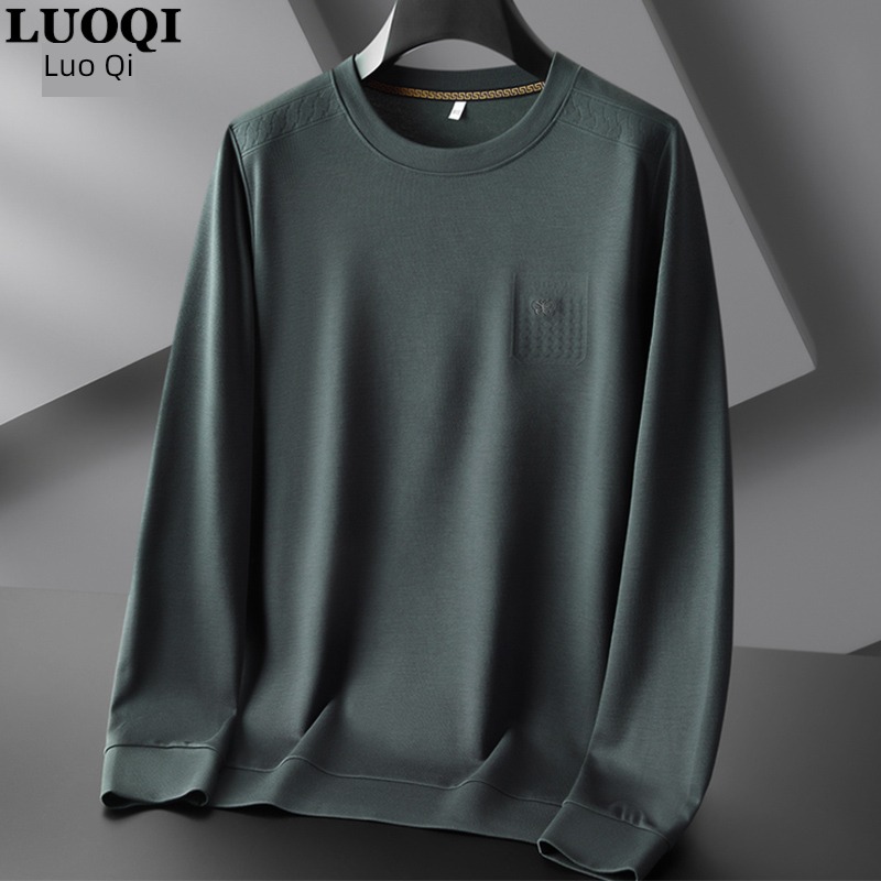 Plus Size man leisure time Fat guy autumn Long sleeve T-shirt