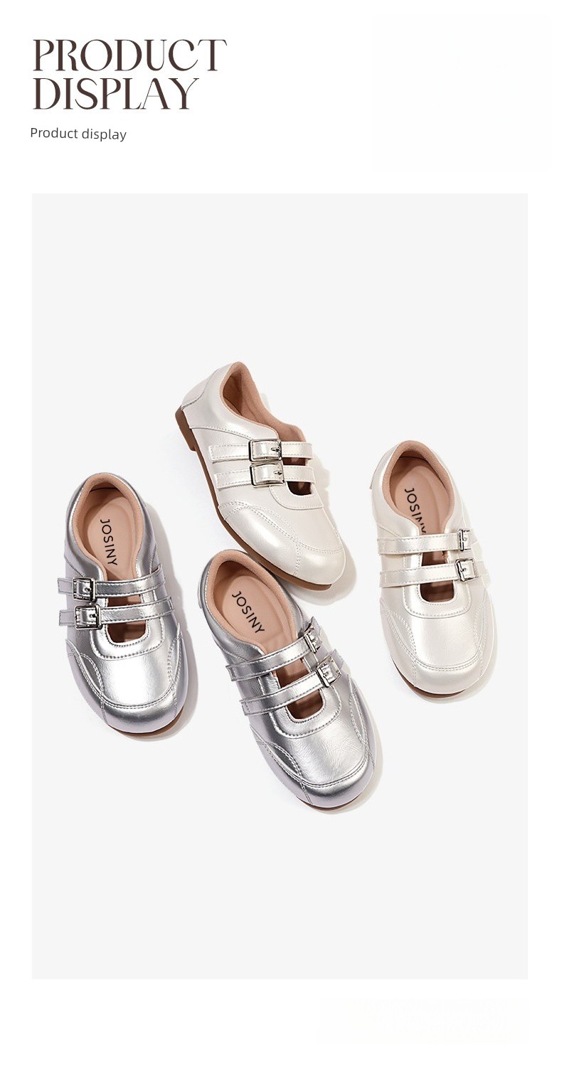 Zhuoshini Princess Shoes Girls' Leather Shoes Autumn New Children's Shoes Soft Sole Silver Mary Jane Little Girls' Single Shoes — 6