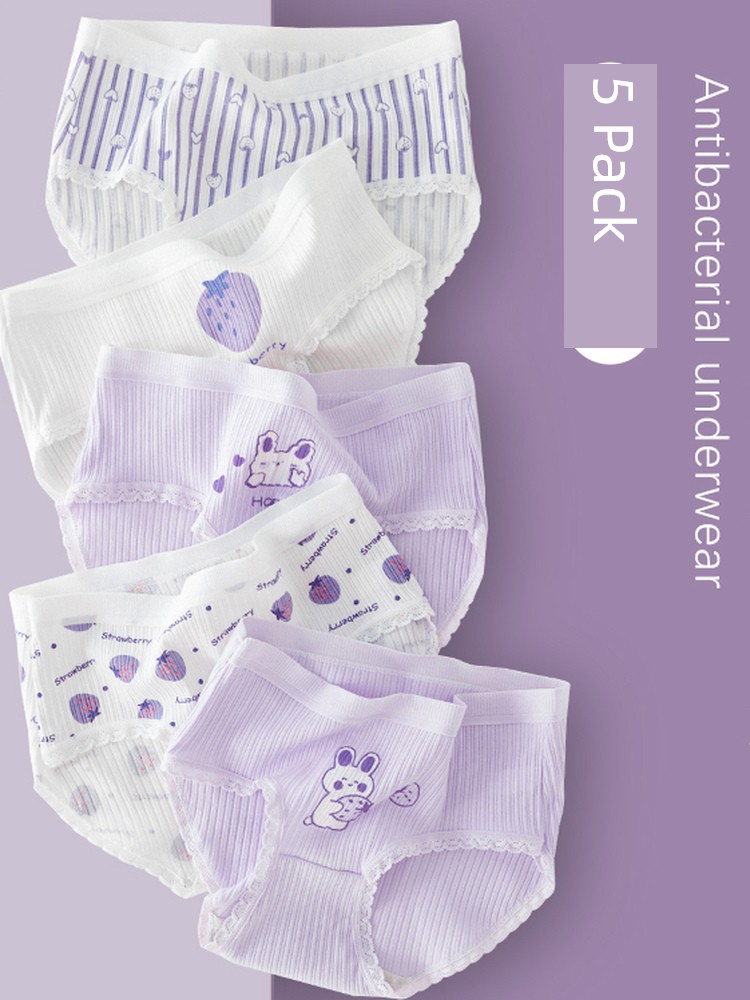 Girls' Pure Cotton Briefs, Children's Underwear, Baby Girl Shorts, All-Cotton, Non-Binding, A-Class for Girls