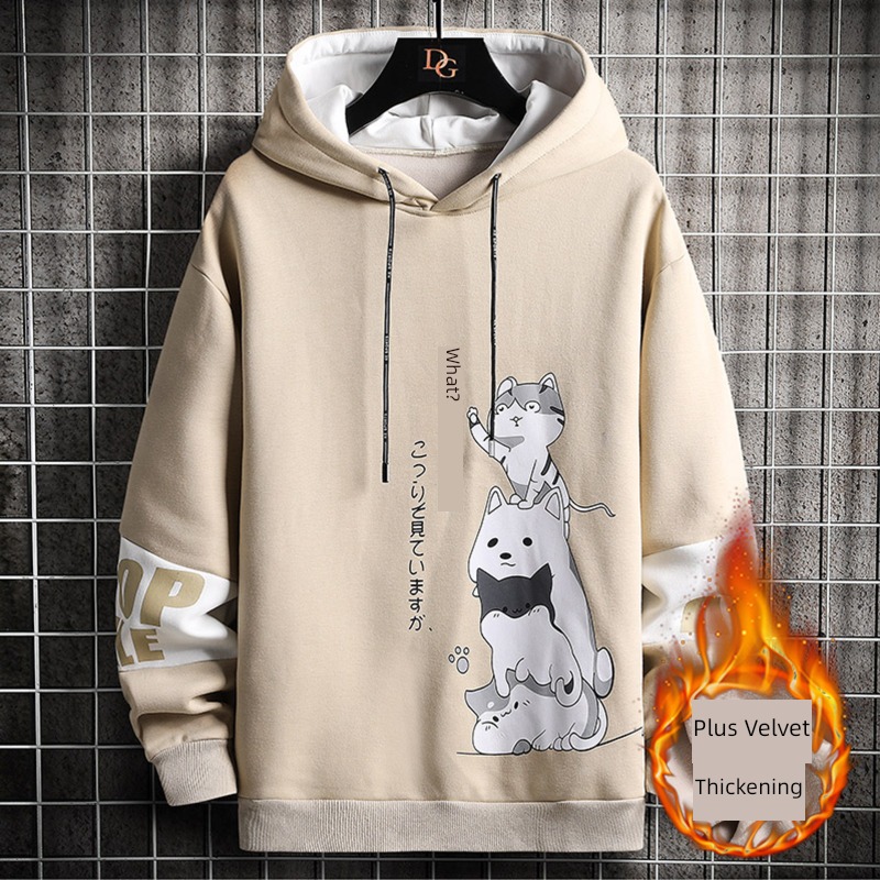 Gradients winter New year's money Hooded Cartoon Sweater