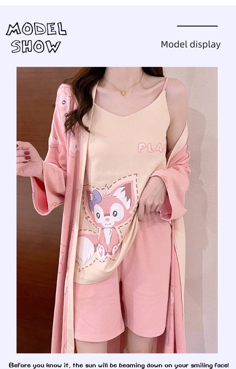female animal camisole pure cotton Can be worn out spring and autumn pajamas