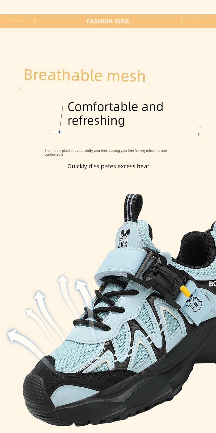 Babudou Kidsren's Sports Shoes New Autumn Mesh Breathable Mesh Shoes for Middle-Aged and Older Boys' Shoes Student Running Shoes — 11