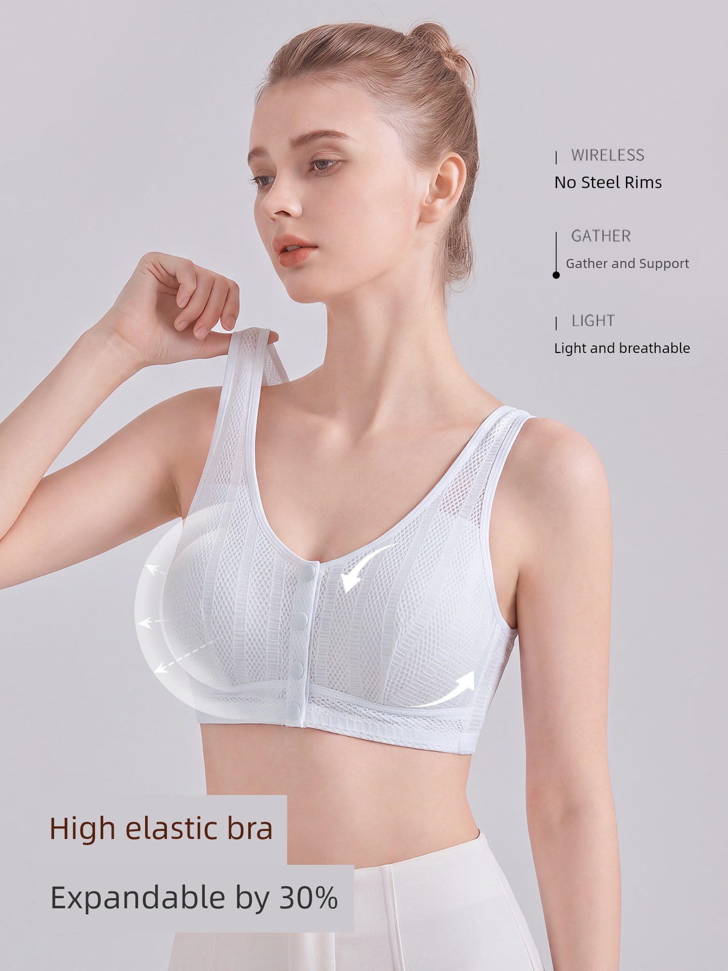 Front-Buttoned Nursing Bra for Postpartum Breastfeeding and Sleeping, Special Vest-Style Maternity Bra for Pregnancy, Ultra-Thin Summer Model — 3
