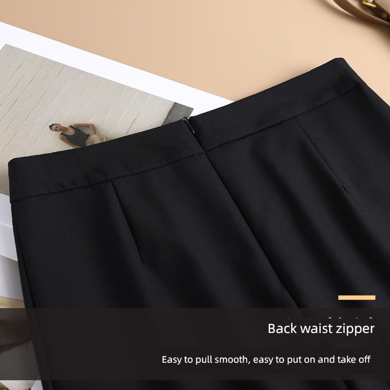 skirt female Spring and summer 2023 The new High waist Show thin skirt Medium and long term Irregular A word Fork Suit skirt
