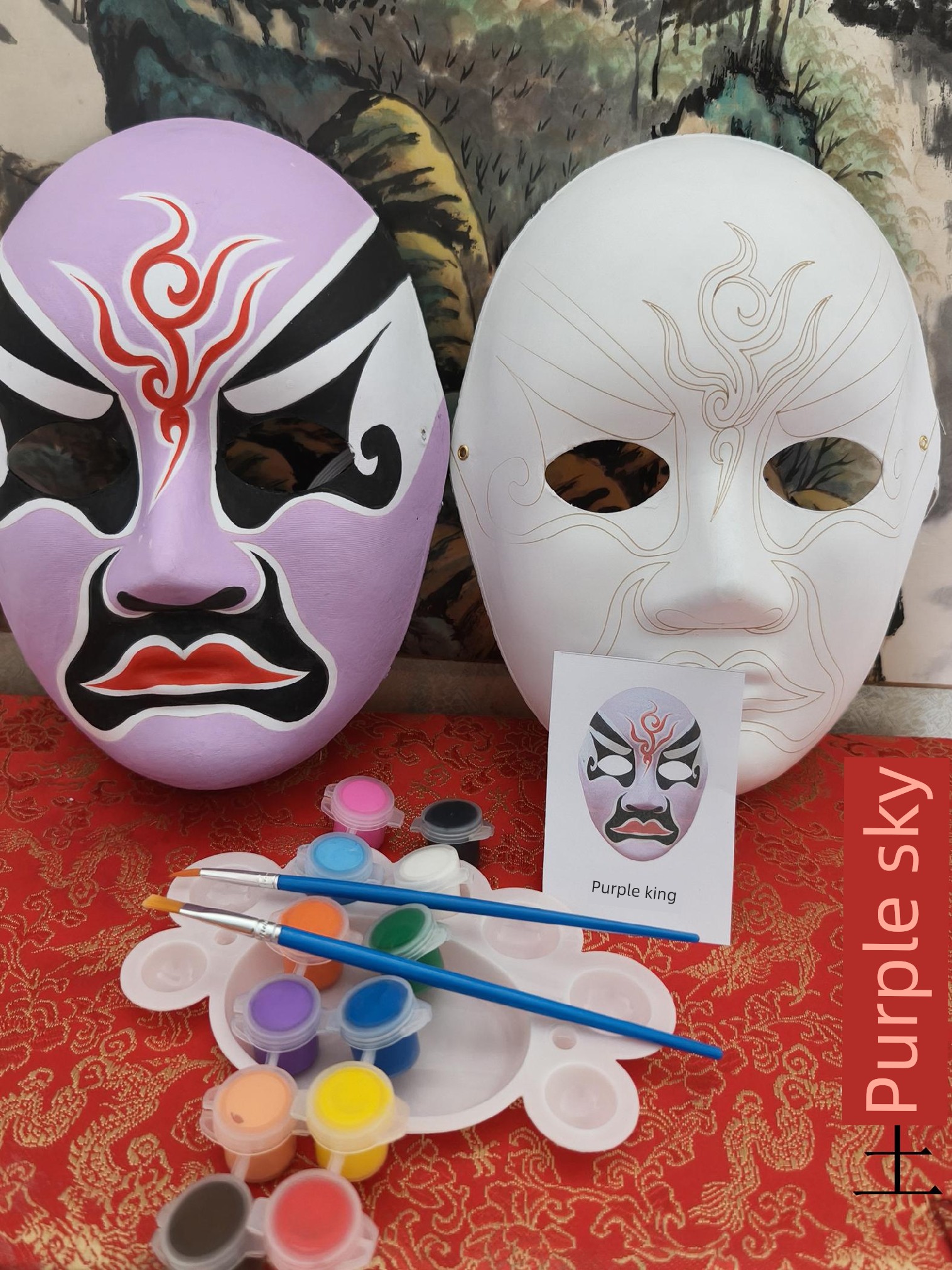 80 New DIY Traditional Peking Opera and Sichuan Opera Face-Changing Masks with Patterns, White Blank Masks for Cultural and Creative Crafts, Teaching Materials