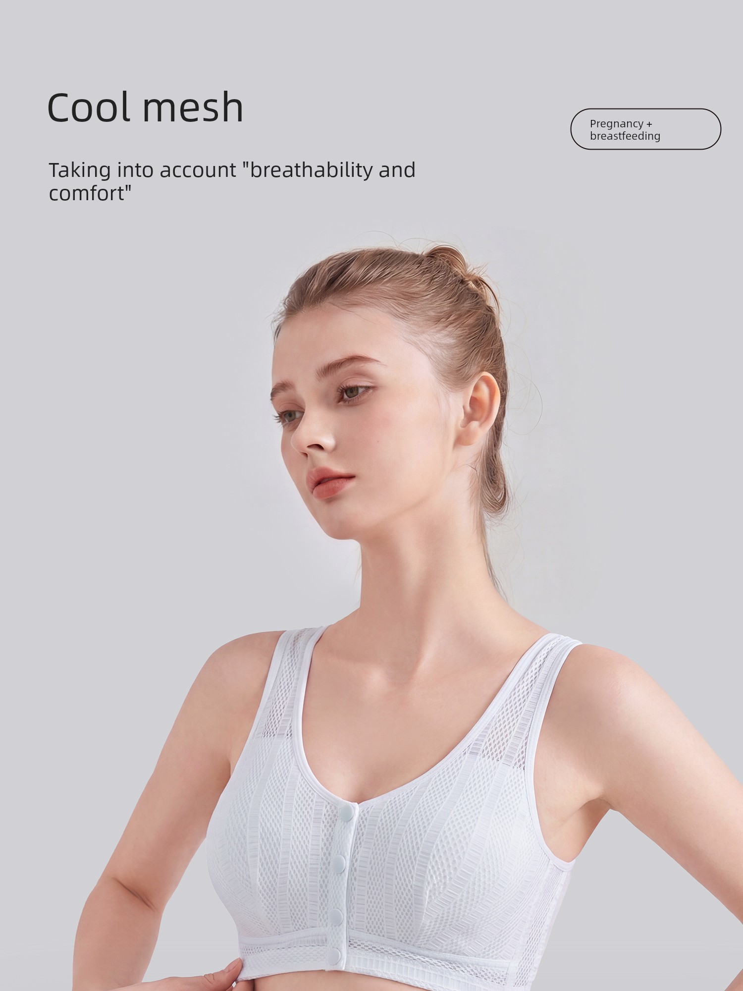 Front-Buttoned Nursing Bra for Postpartum Breastfeeding and Sleeping, Special Vest-Style Maternity Bra for Pregnancy, Ultra-Thin Summer Model — 1