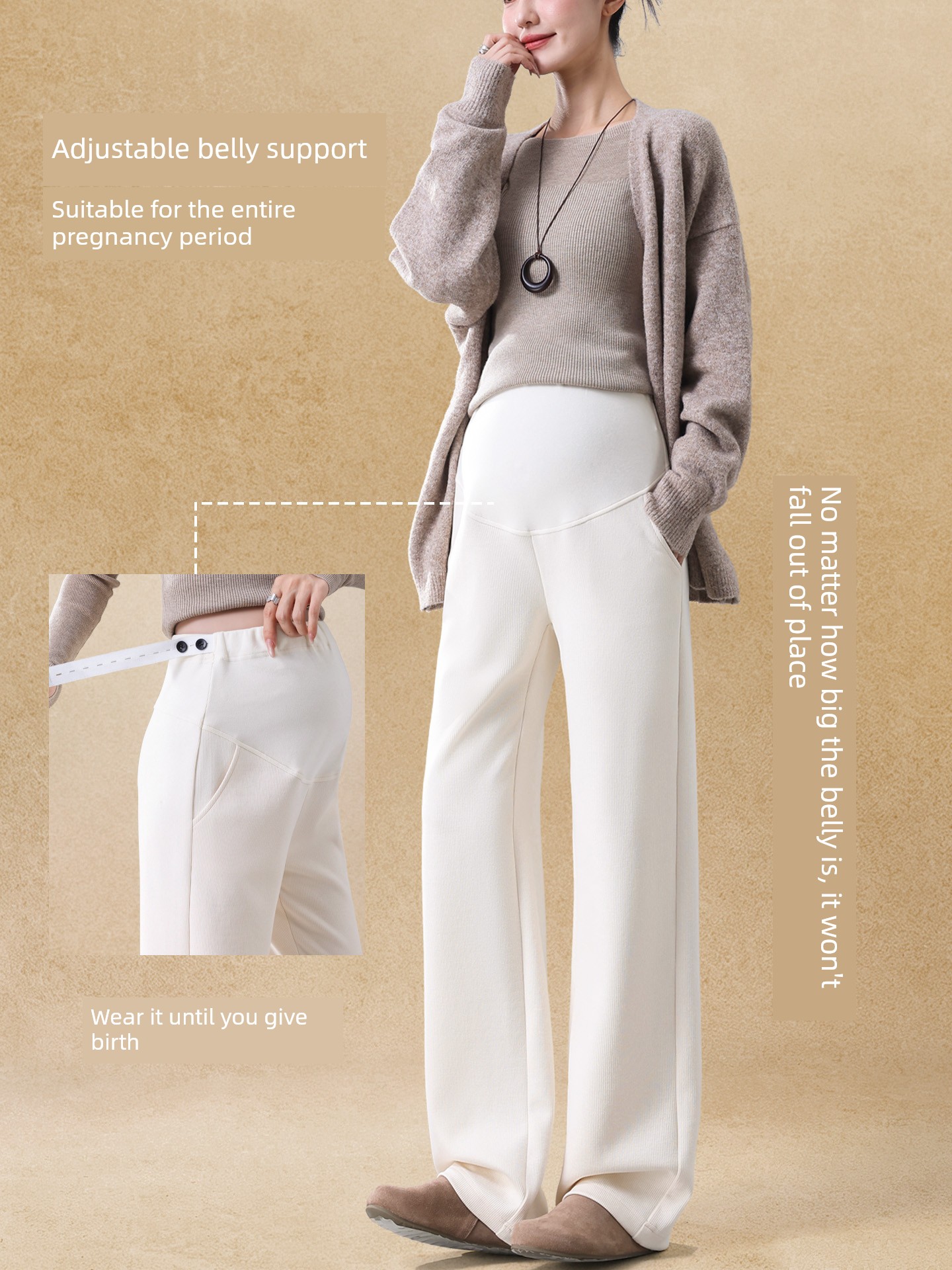 Autumn and Winter Thickened Outer Wear Casual Straight-Leg Pregnant Women's Pants — 2